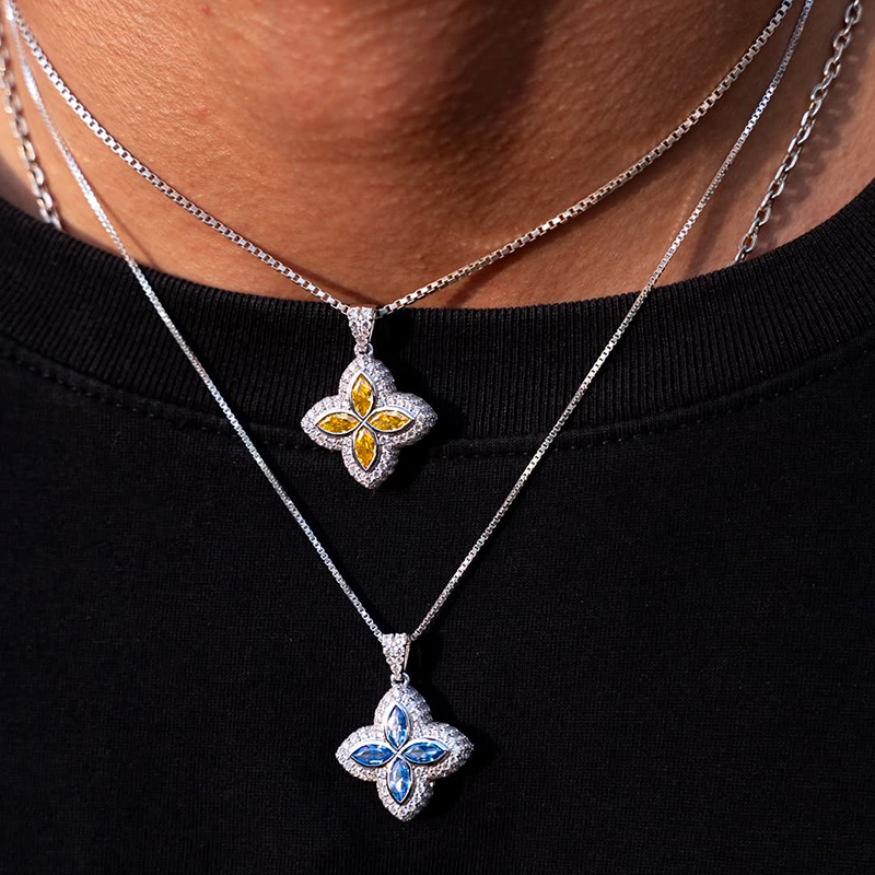 Iced Out Out Marquise Four Leaf Clover Pendant With Street Luxury Shine - Image 5