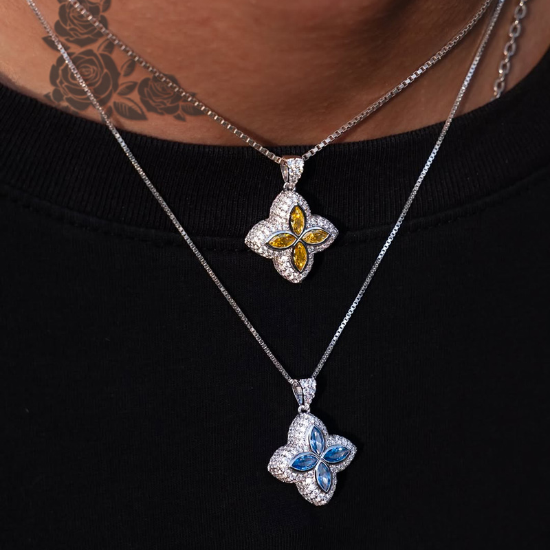 Iced Out Out Marquise Four Leaf Clover Pendant With Street Luxury Shine - Image 6