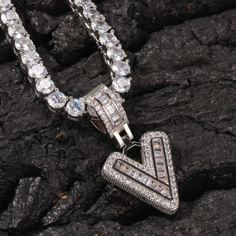 Iced Out Out A-z Baguette Letters Pendant Gold With Street Luxury Shine - Image 4