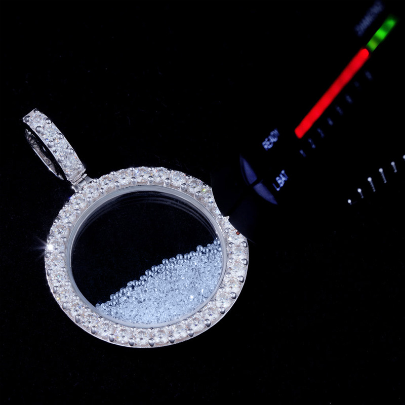 White/blue/purple Icy-filled Disc Pendant Silver With Street Luxury Shine - Image 7