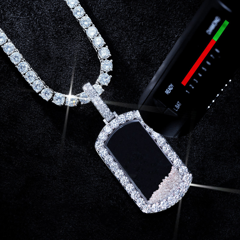 Icy-filled Dog Tag Pendant Moissanite With Street Luxury Shine - Image 4