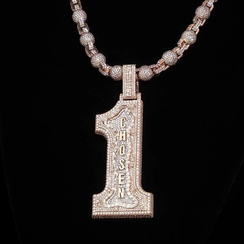 Iced Out Out Baguette Chosen 1 Pendant Moissanite With Street Luxury Shine - Image 5