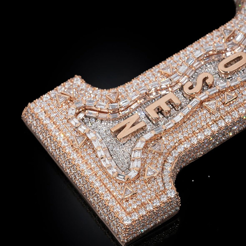 Iced Out Out Baguette Chosen 1 Pendant Moissanite With Street Luxury Shine - Image 7