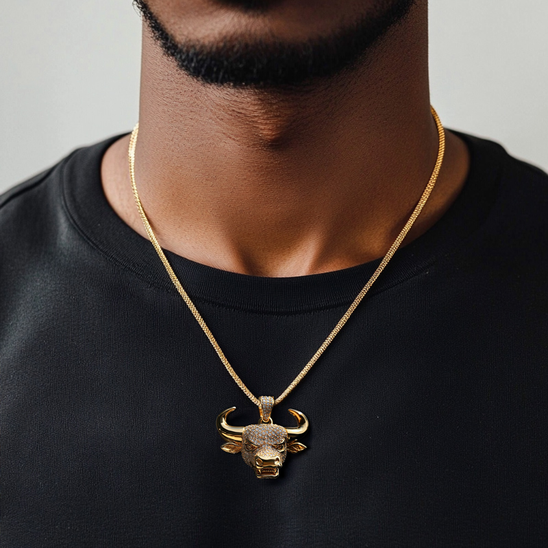 Iced Out Out Bull Head Pendant Moissanite With Street Luxury Shine - Image 4