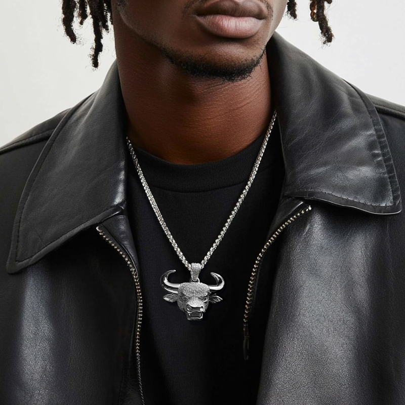Iced Out Out Bull Head Pendant Moissanite With Street Luxury Shine - Image 5