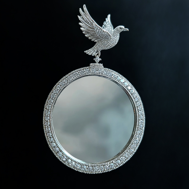 Iced Out Out Peace Dove Photo Pendant Moissanite With Street Luxury Shine - Image 6