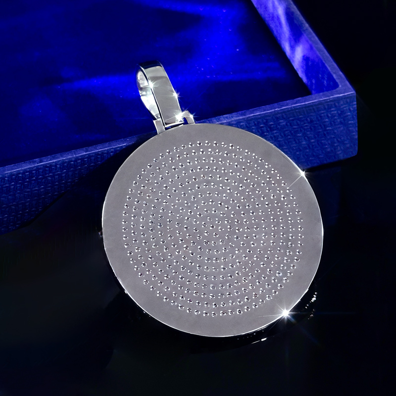 Iced Out Out A-z 26 Letter Disc Pendant Gold With Street Luxury Shine - Image 5