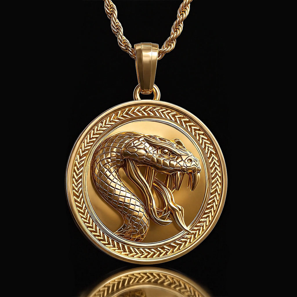 Snake Round Pendant Bold Statement Style With Street Luxury