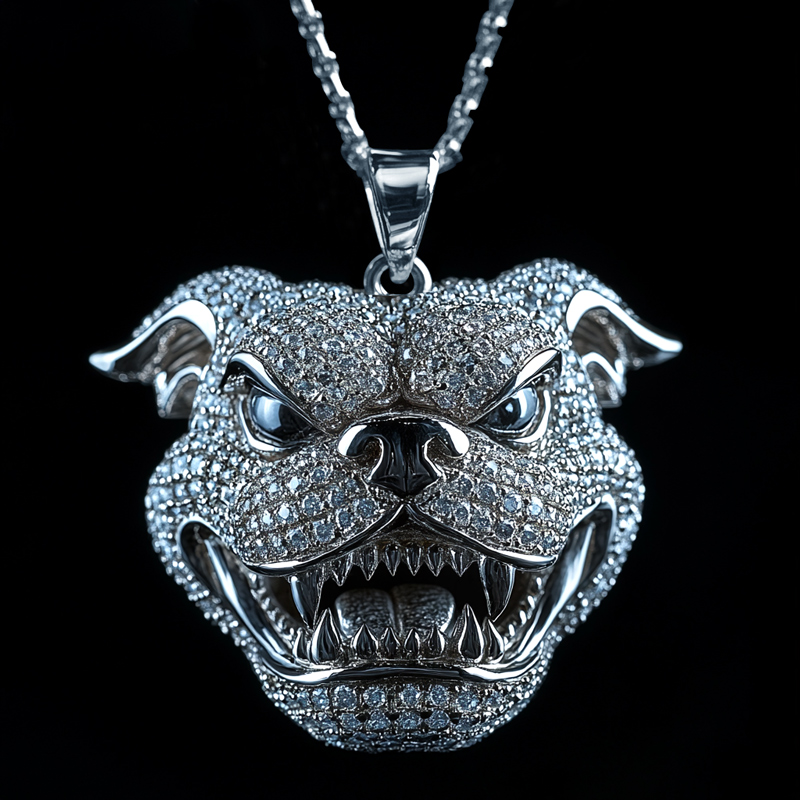 Iced Out Out Bulldog Head Pendant Moissanite With Street Luxury Shine - Image 3