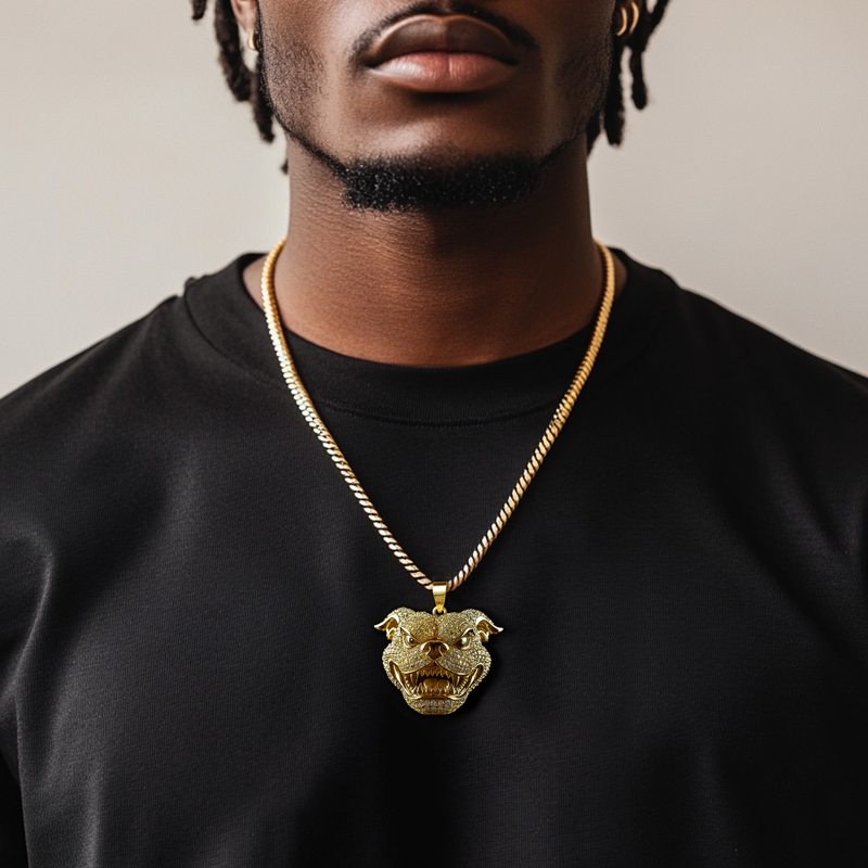 Iced Out Out Bulldog Head Pendant Moissanite With Street Luxury Shine - Image 4