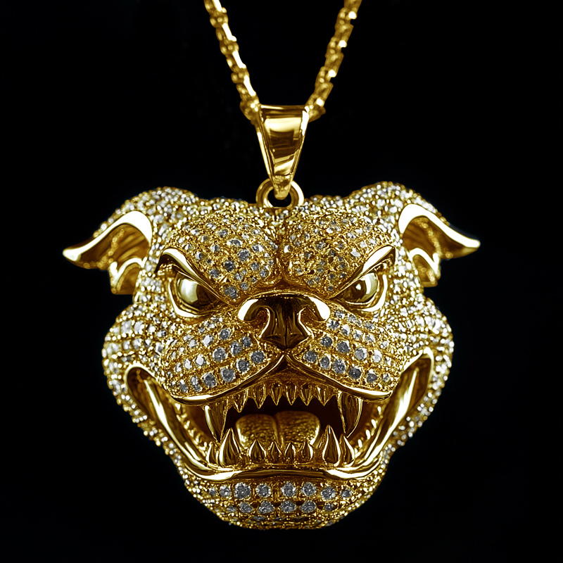 Iced Out Out Bulldog Head Pendant Moissanite With Street Luxury Shine