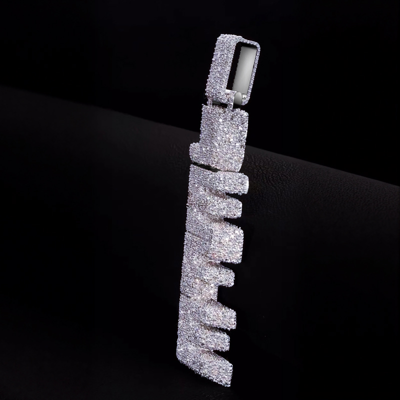 Iced Out Custom Beveled Vertical Letter Pendant With Street Luxury Shine - Image 4