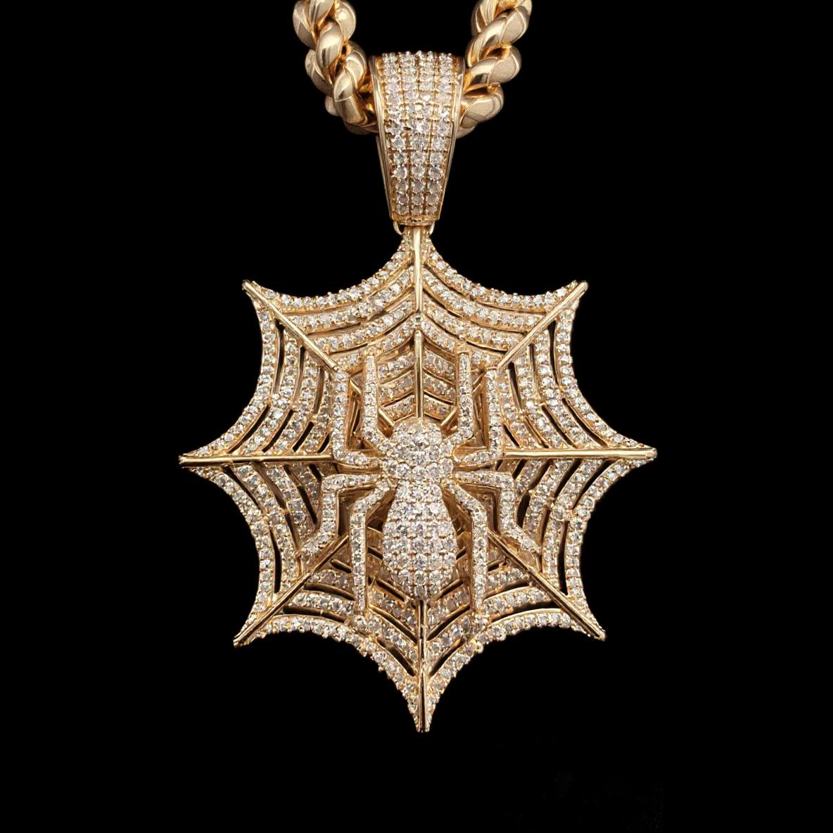 Iced Out Out Full Diamond Spider Pendant Silver With Street Luxury Shine - Image 4