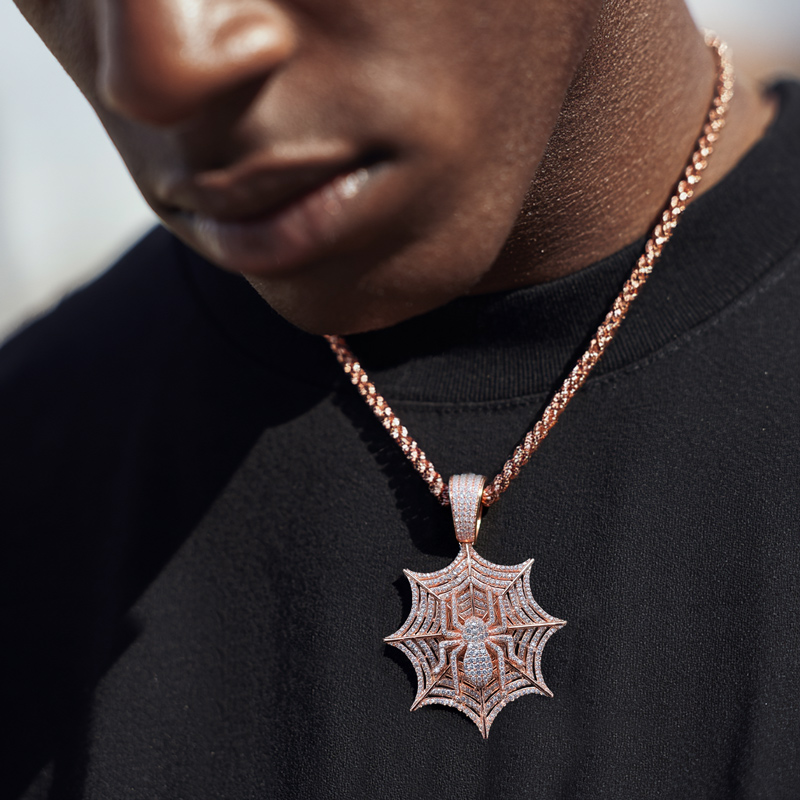 Iced Out Out Full Diamond Spider Pendant Silver With Street Luxury Shine - Image 6