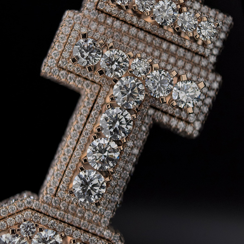 Iced Out Custom Vertical Letter Pendant Silver With Street Luxury Shine - Image 4