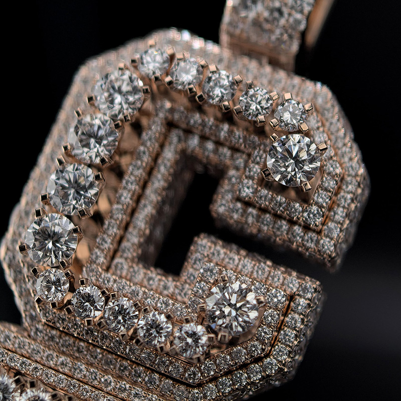 Iced Out Custom Vertical Letter Pendant Silver With Street Luxury Shine - Image 5