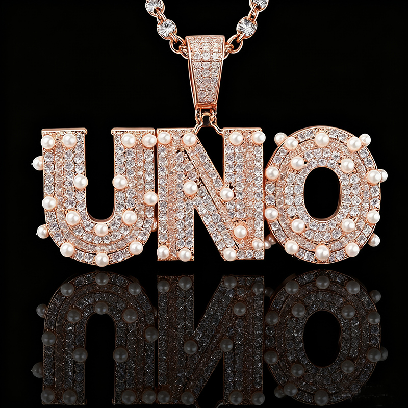 Iced Out Custom Name/letters Pendant With Pearl With Street Luxury Shine - Image 5