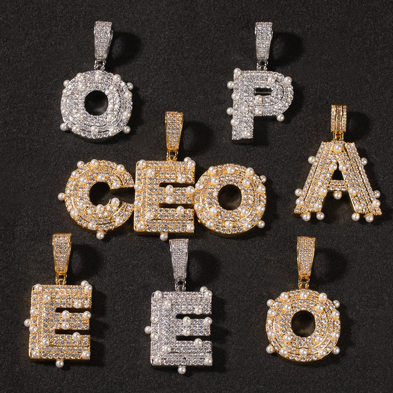 Iced Out Custom Name/letters Pendant With Pearl With Street Luxury Shine - Image 7