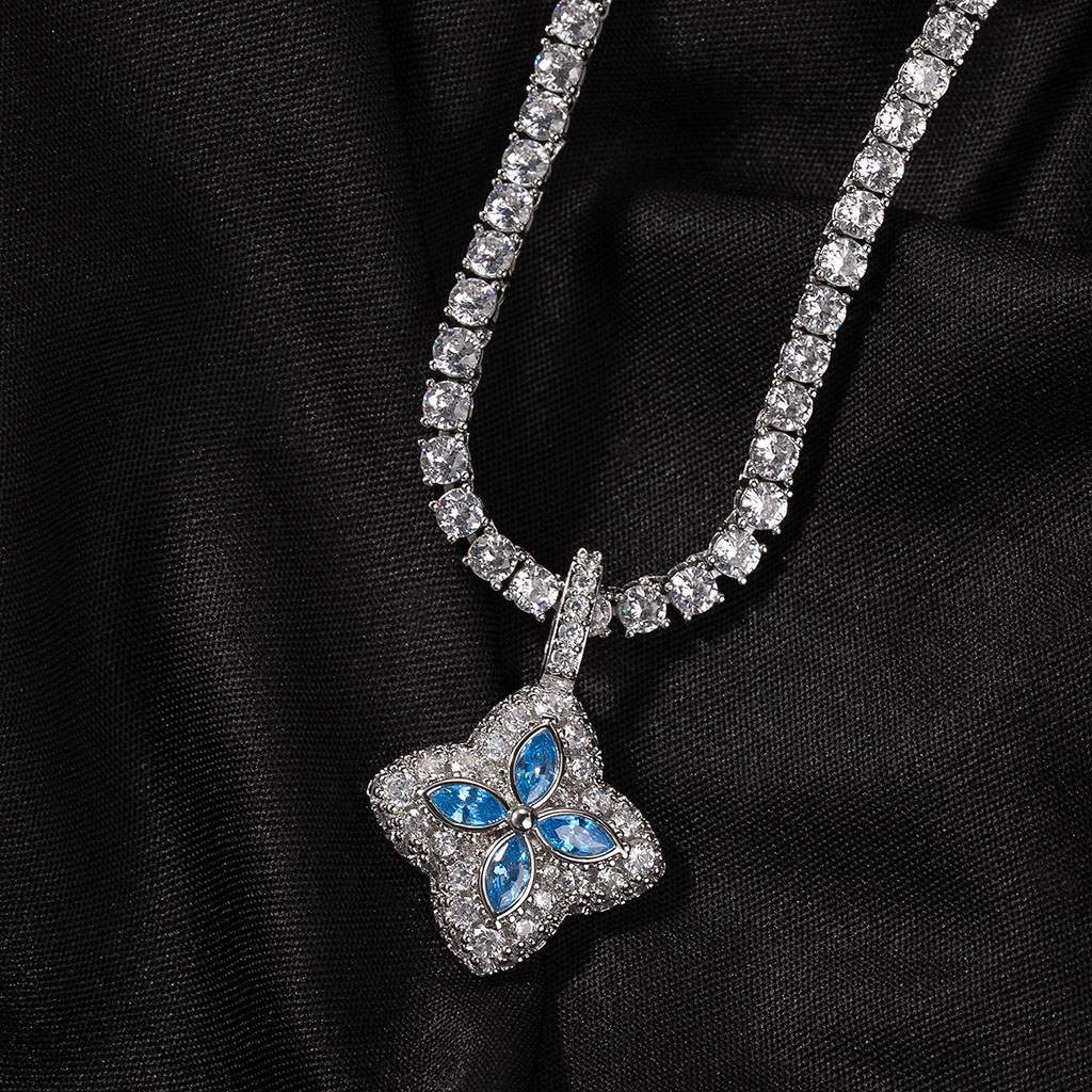 Iced Out Out Four Leaf Clover Pendent Necklace With Street Luxury Shine - Image 6