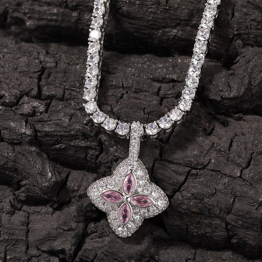Iced Out Out Four Leaf Clover Pendent Necklace With Street Luxury Shine - Image 9