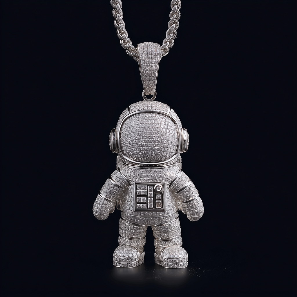 Iced Out Out Astronaut Pendant Moissanite With Street Luxury Shine - Image 3