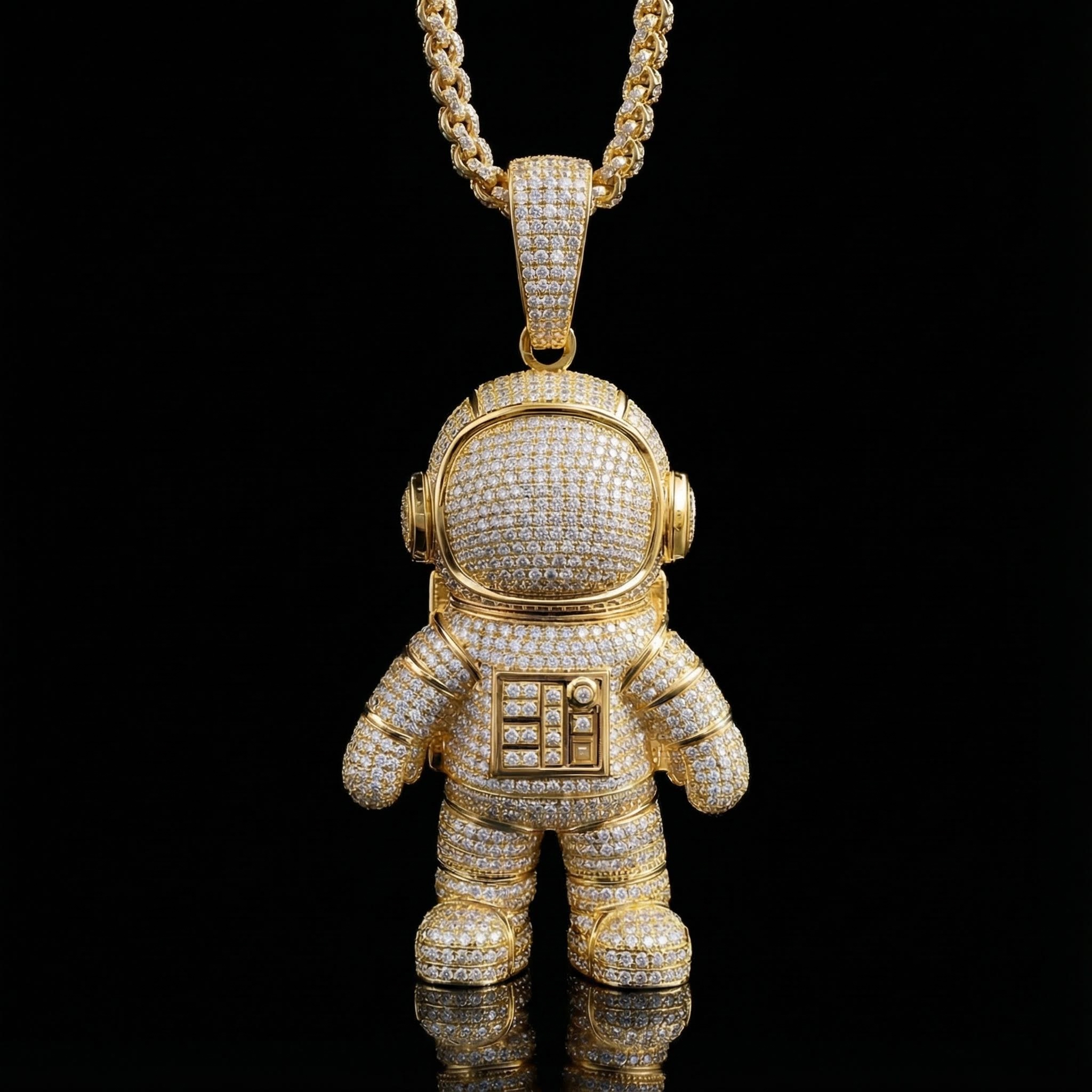 Iced Out Out Astronaut Pendant Moissanite With Street Luxury Shine