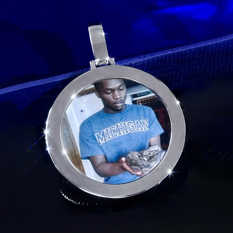 Iced Out Out A-z 26 Letter & Photo Disc Pendant With Street Luxury Shine - Image 4