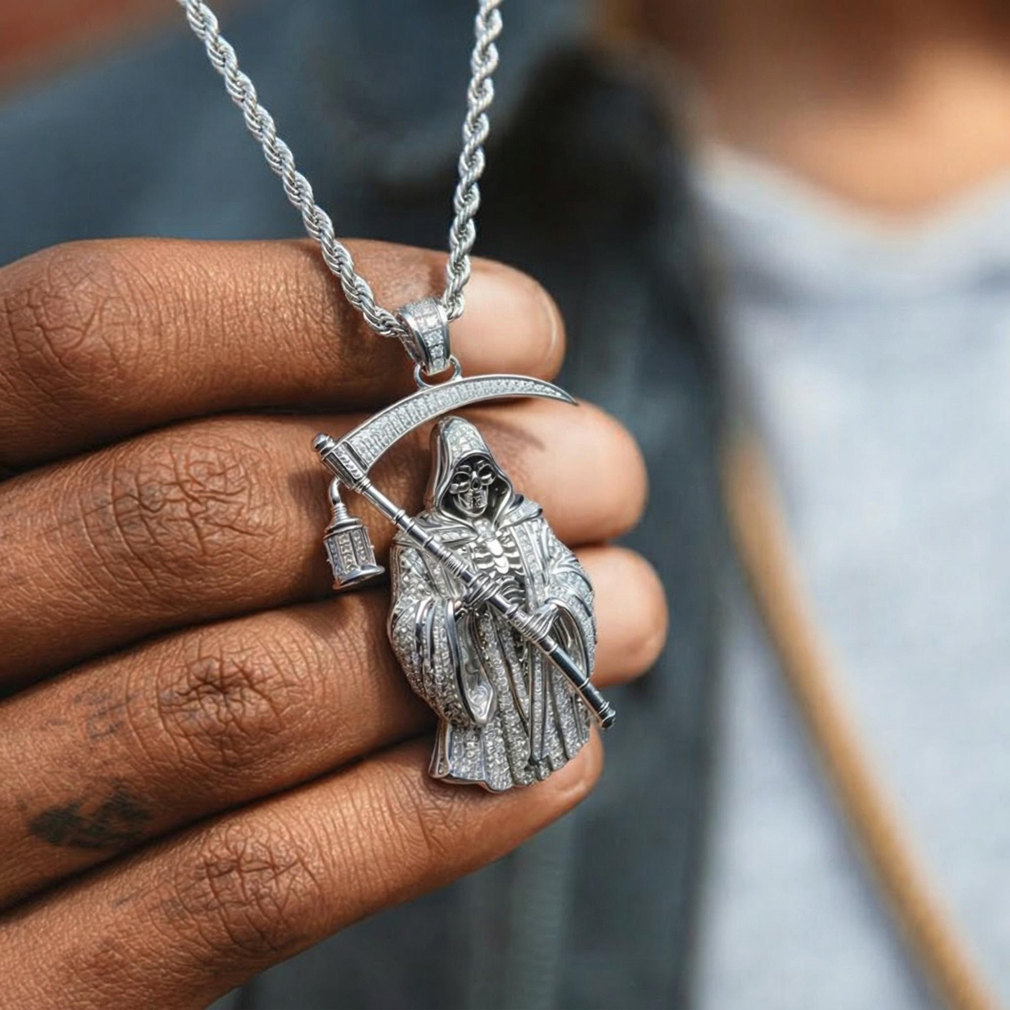 Iced Out Out Reaper Pendant Moissanite With Street Luxury Shine - Image 3
