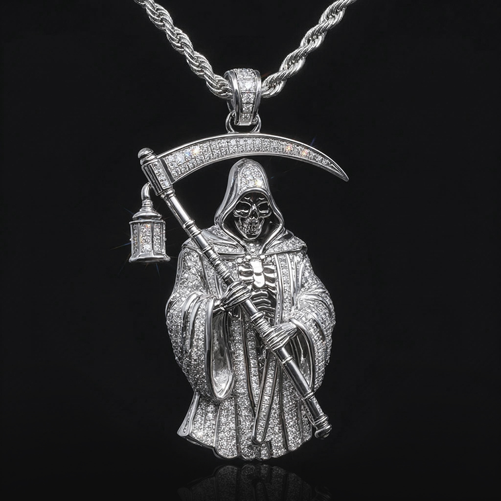 Iced Out Out Reaper Pendant Moissanite With Street Luxury Shine