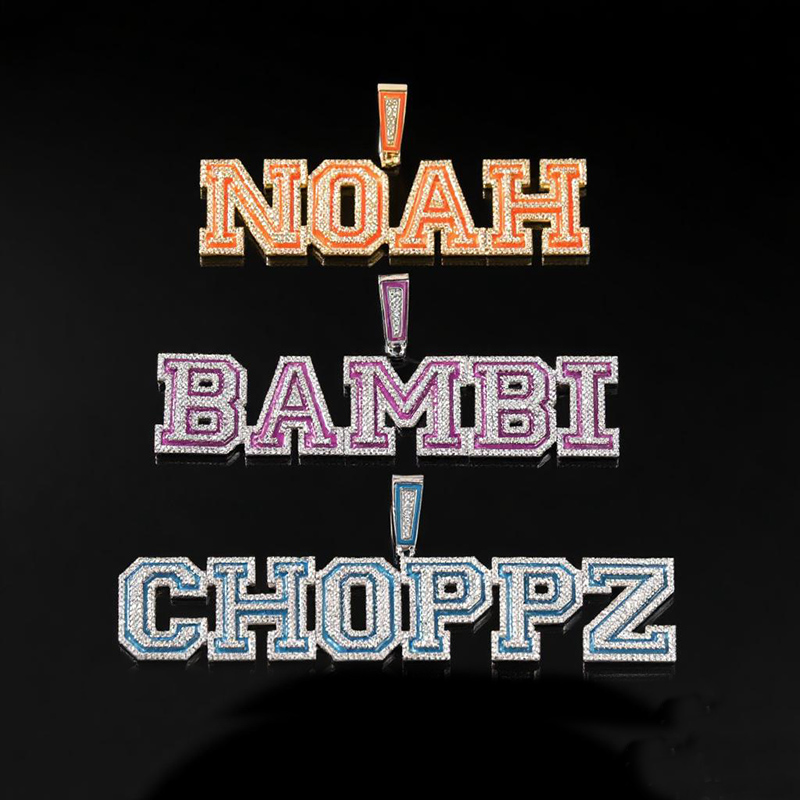 Iced Out Out Custom Name Glow In The Dark Pendent Necklace Silver - Image 4
