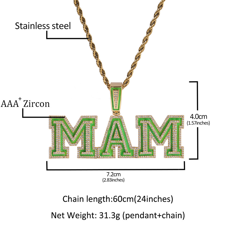 Iced Out Out Custom Name Glow In The Dark Pendent Necklace Silver - Image 8