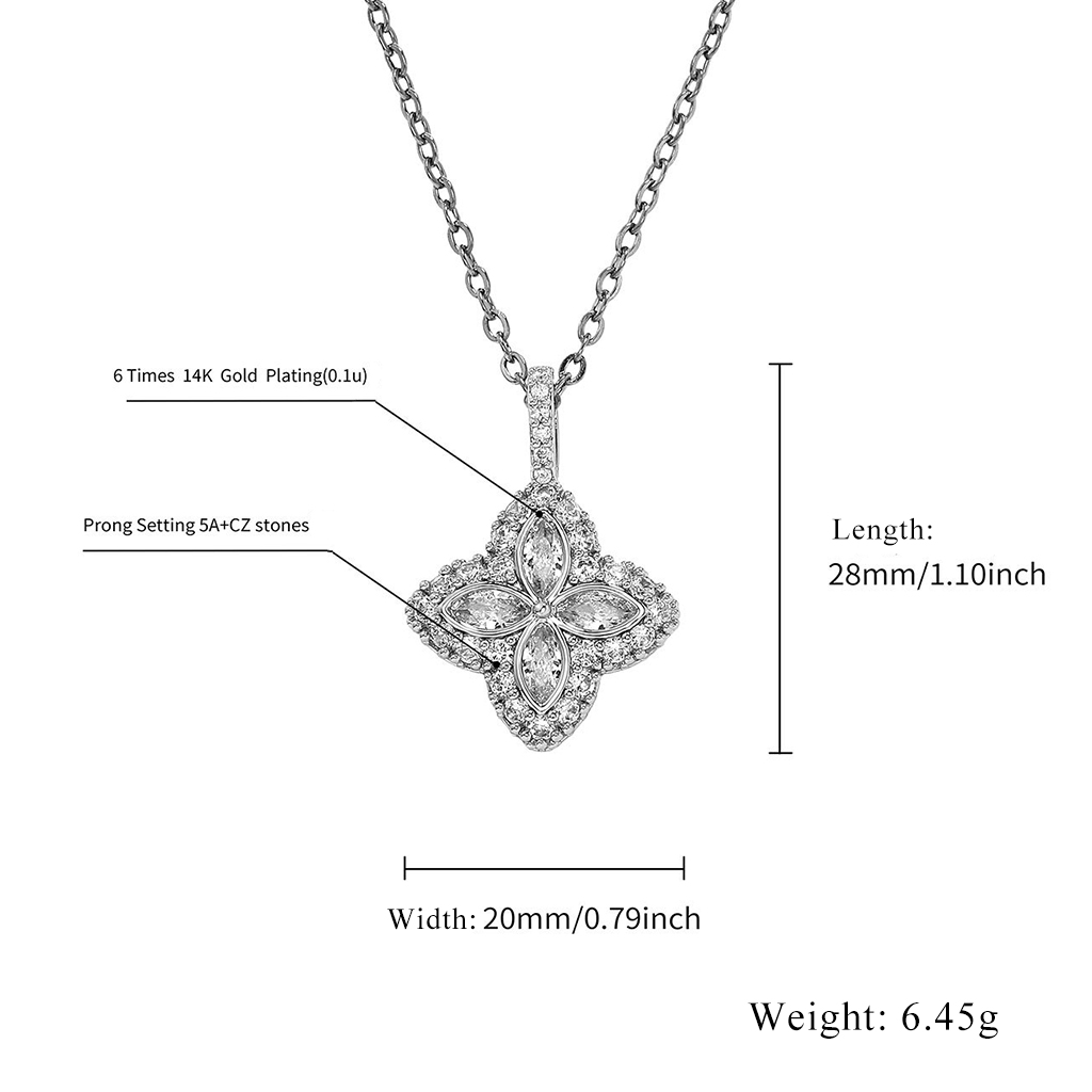 Iced Out Out Four Leaf Clover Pendent Necklace With Street Luxury Shine - Image 5