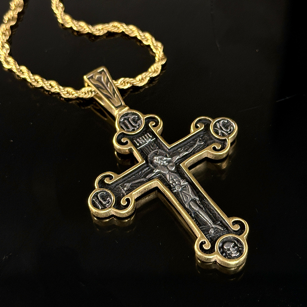 Stainless Steel Crucifix Cross Pendant Silver With Street Luxury Shine - Image 5