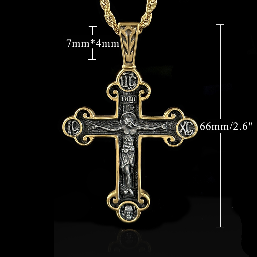 Stainless Steel Crucifix Cross Pendant Silver With Street Luxury Shine - Image 6