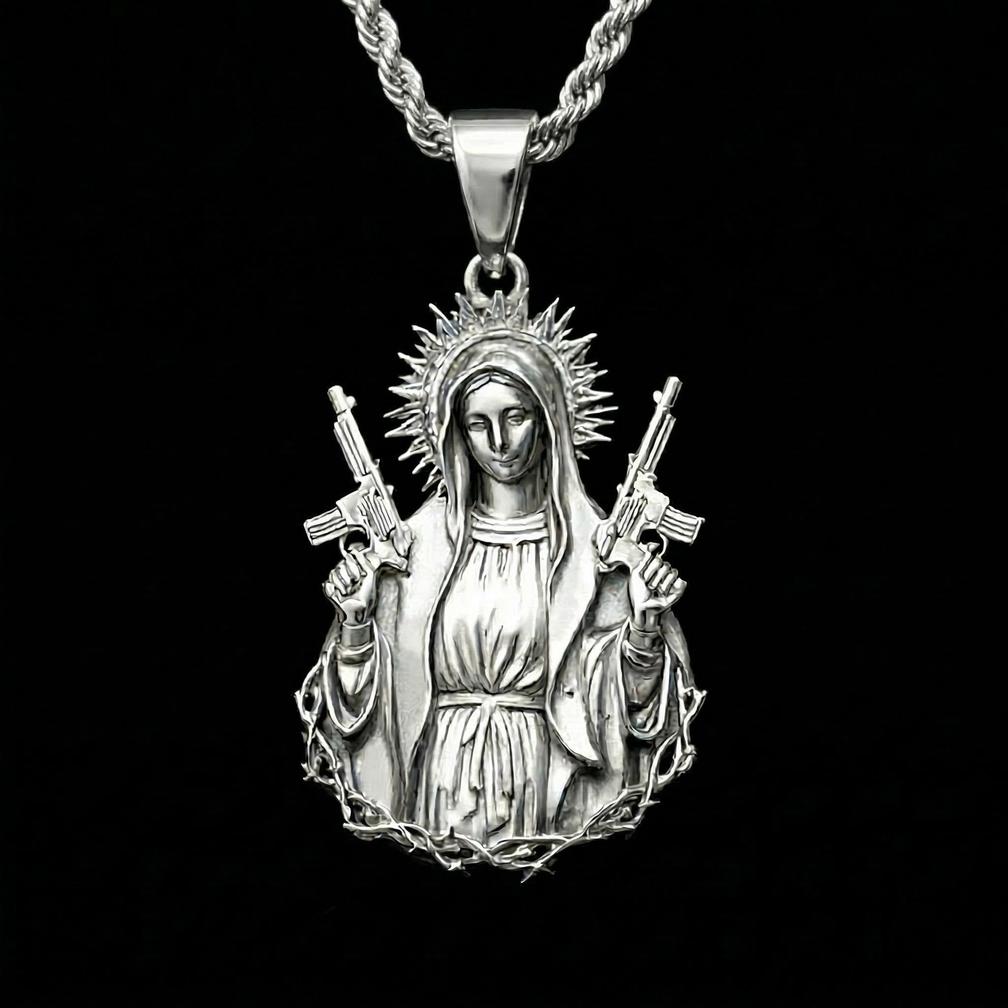 Fierce Guardian Virgin Mary Pendant Bold Statement Style With Street Luxury - Image 3
