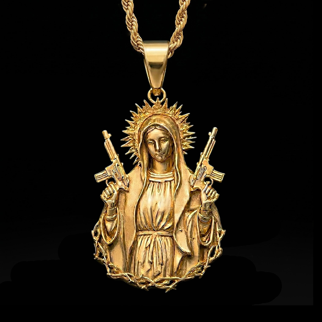 Fierce Guardian Virgin Mary Pendant Bold Statement Style With Street Luxury