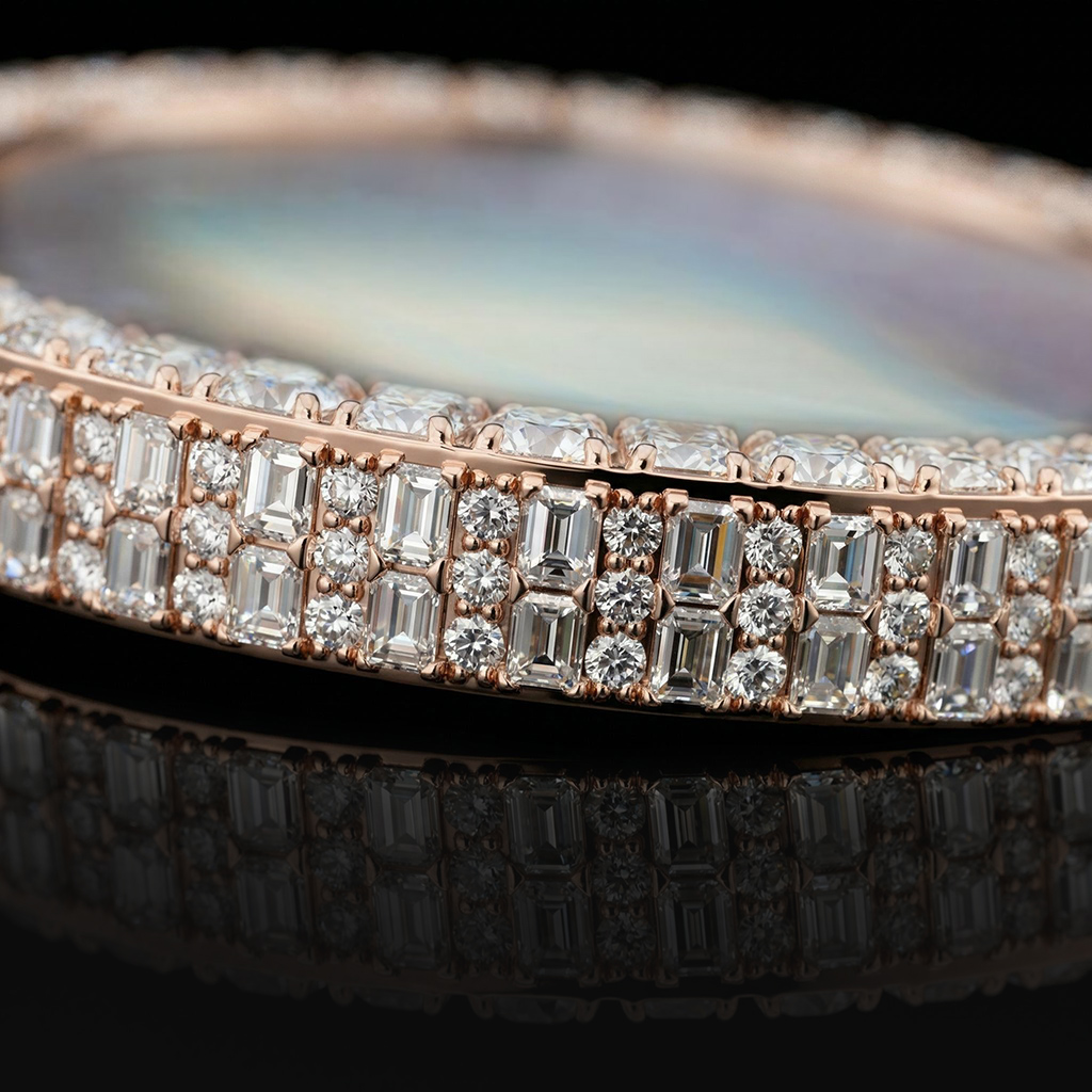 Iced Out Out Baguette & Round Cut Custom Photo Pendant Moissanite - Image 4