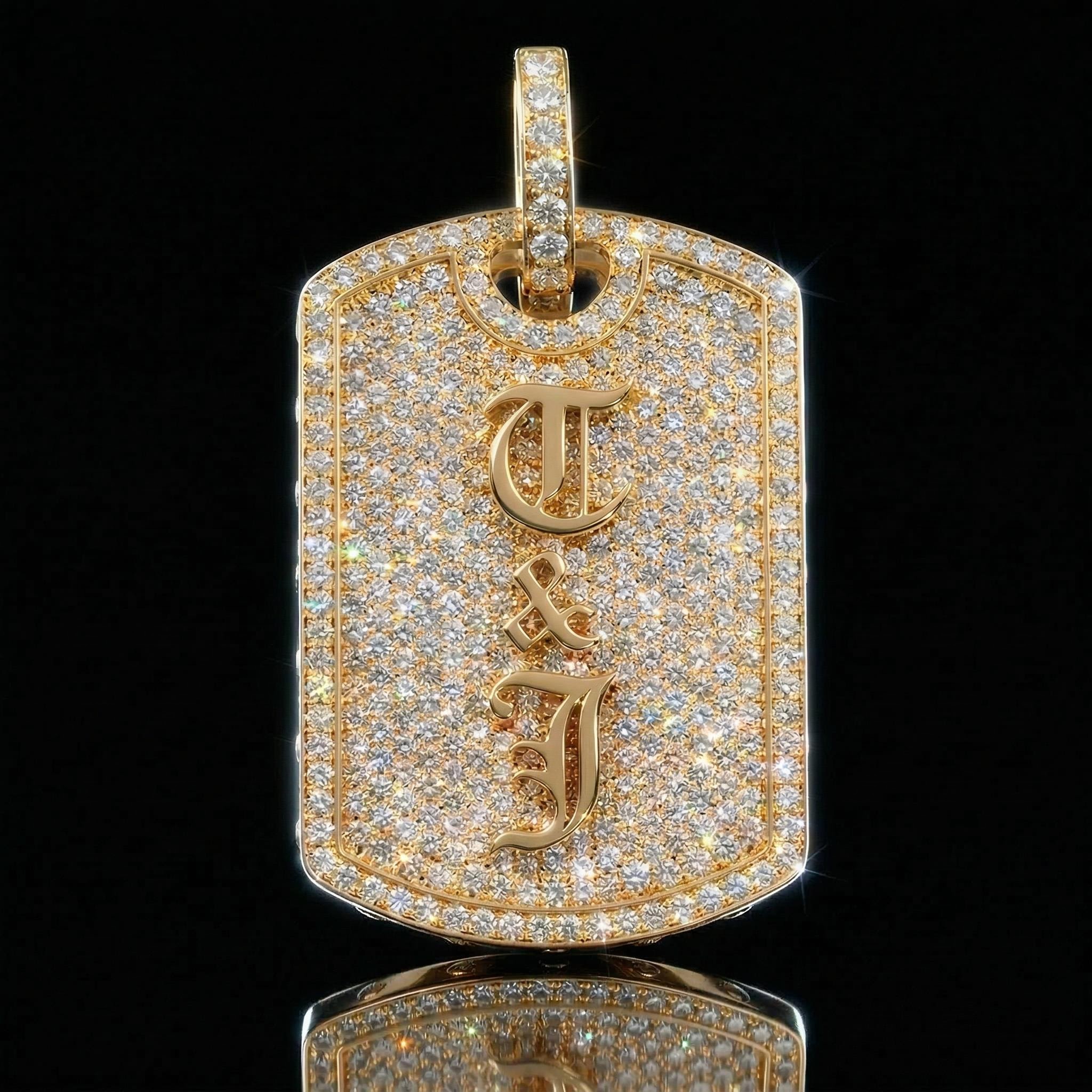 Iced Out Out Old English Custom Name Dog Tag Pendant Moissanite - Image 7