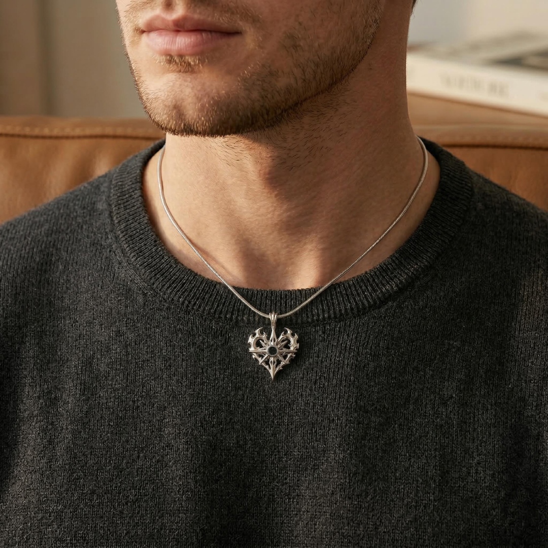Men's Edgy Vintage Black Diamond S925 Silver Pendant Iced Out - Image 3