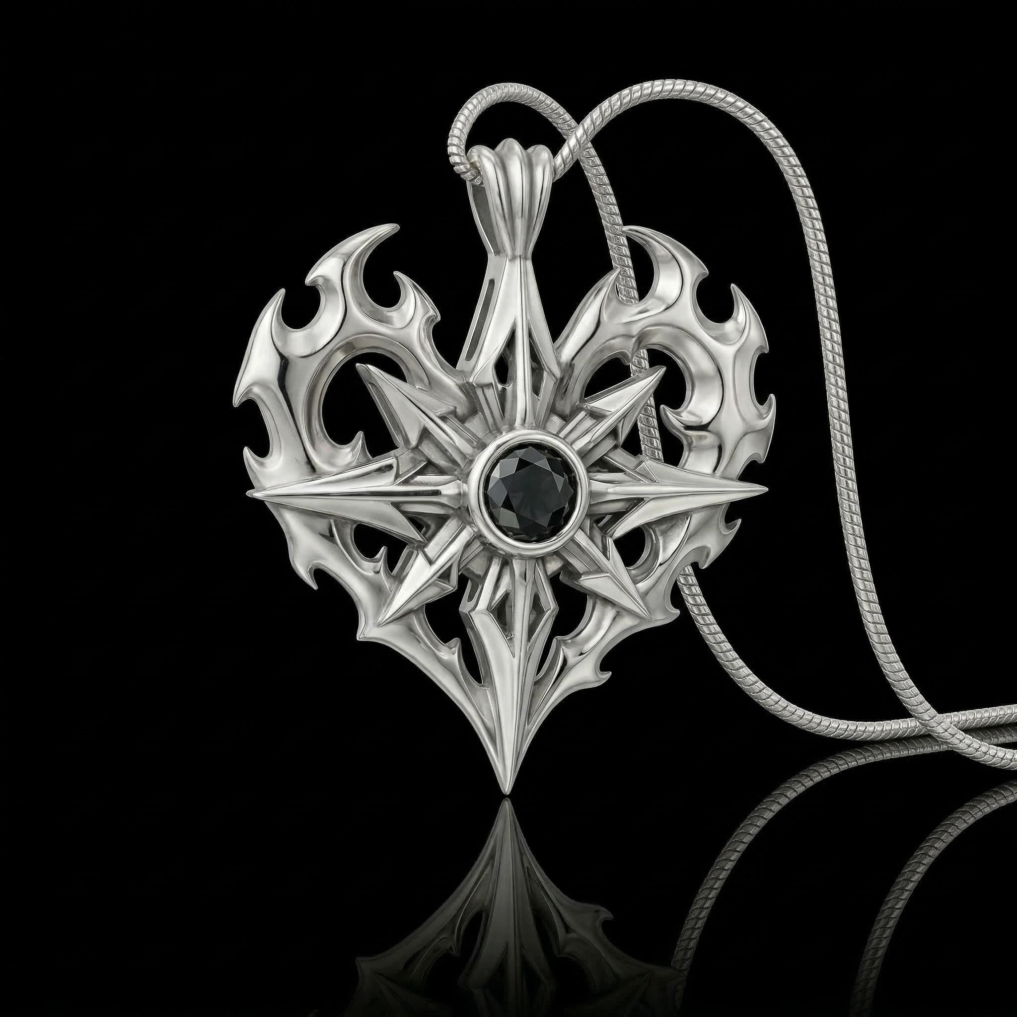 Men's Edgy Vintage Black Diamond S925 Silver Pendant Iced Out - Image 4