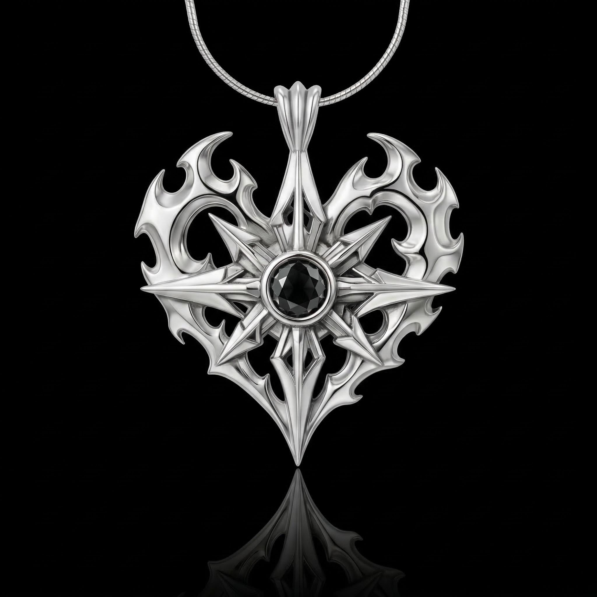 Men's Edgy Vintage Black Diamond S925 Silver Pendant Iced Out
