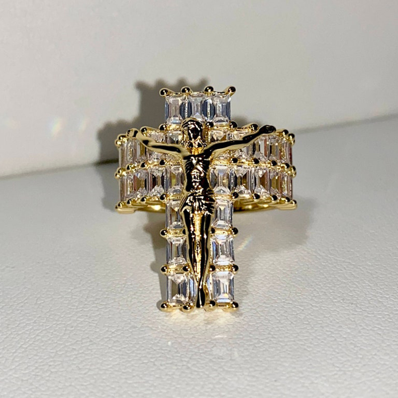 Baguette Jesus Christ Crucifix Ring Bold Statement Style With Street Luxury - Image 3