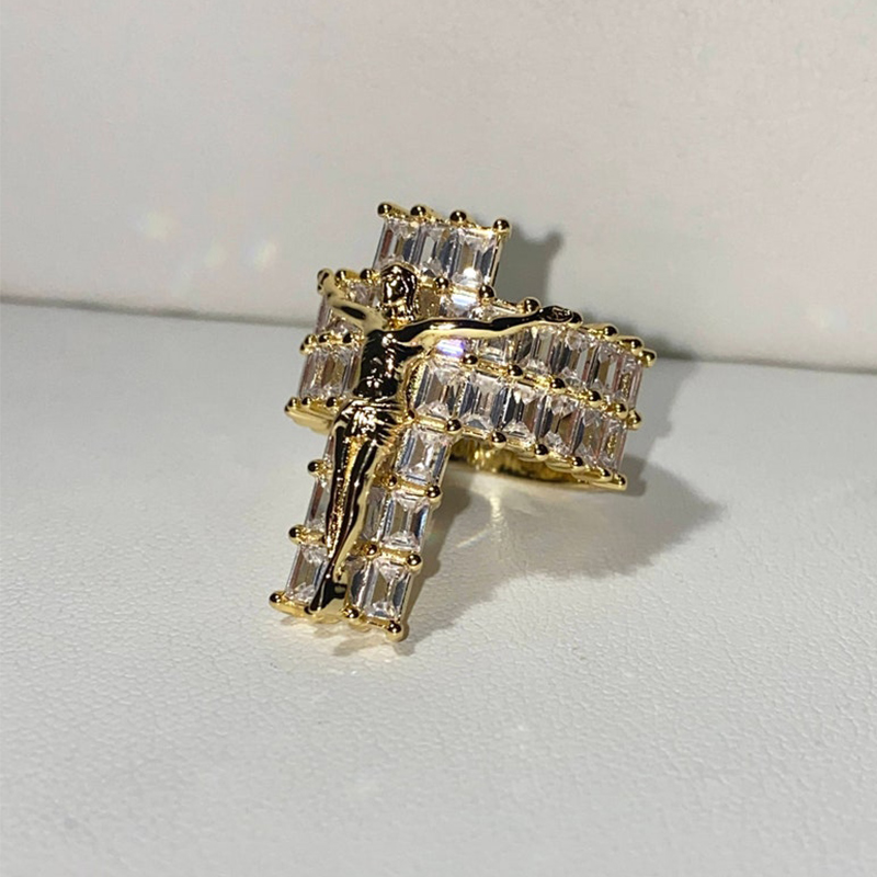 Baguette Jesus Christ Crucifix Ring Bold Statement Style With Street Luxury - Image 4