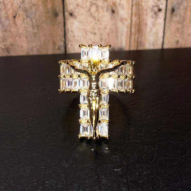 Baguette Jesus Christ Crucifix Ring Bold Statement Style With Street Luxury - Image 8