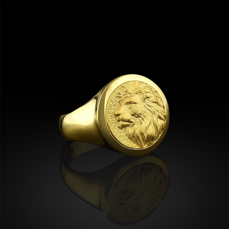 Wild Lion Signet Ring In Gold Gold With Bold Statement Appeal - Image 4