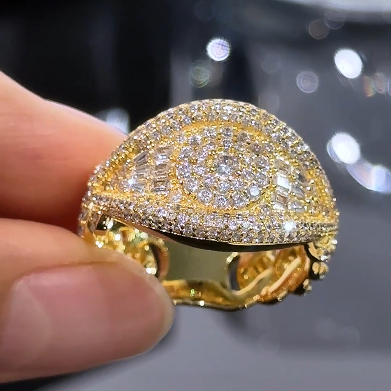Baguette Evil Eye Cuban Band Ring Bold Statement Style With Street Luxury - Image 4