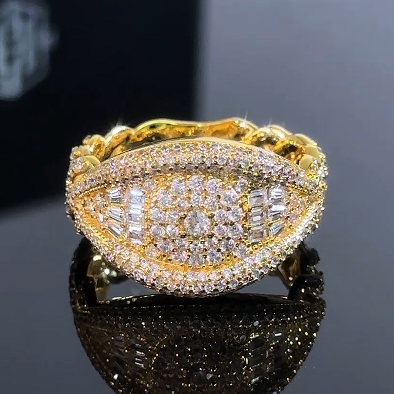 Baguette Evil Eye Cuban Band Ring Bold Statement Style With Street Luxury - Image 5