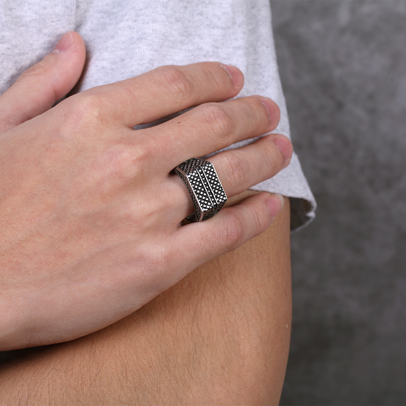 Reptile Signet Stainless Steel Matte Ring Silver With Street Luxury Shine - Image 5