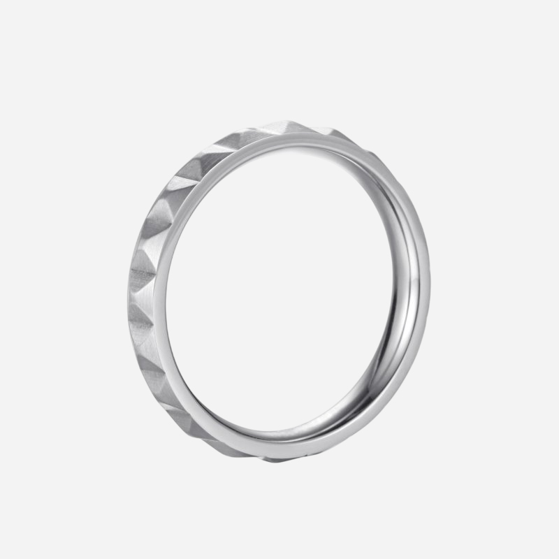 Pyramid Stainless Steel Band Ring Bold Statement Style With Street Luxury