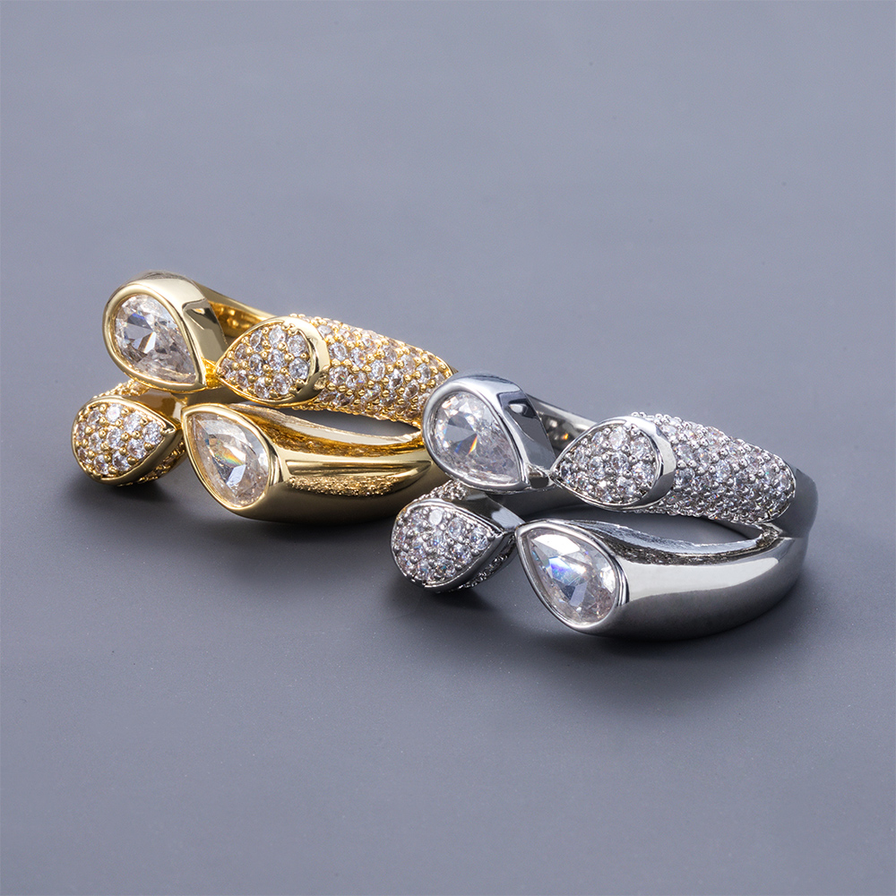 Pear Cut Open Ring Bold Statement Style With Street Luxury - Image 3